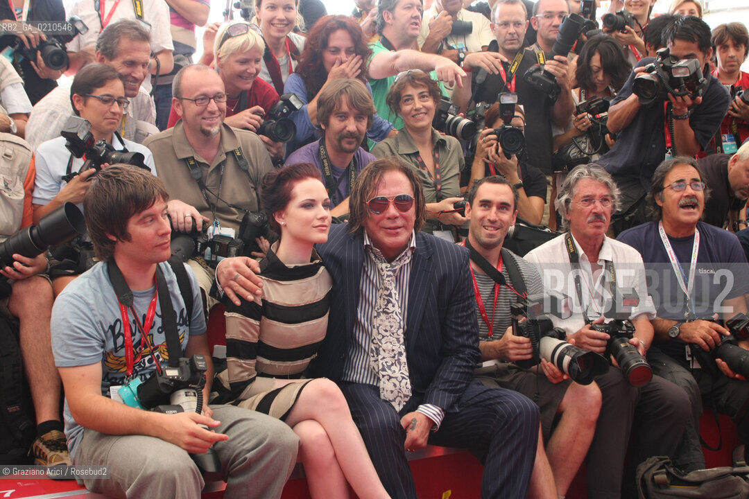 05/09/08 - 65th VENICE  INTERNATIONAL FILM FESTIVAL - FILM: THE WRESTLER. THE ACTORS MICKEY ROURKE AND EVAN RACHEL WOOD.