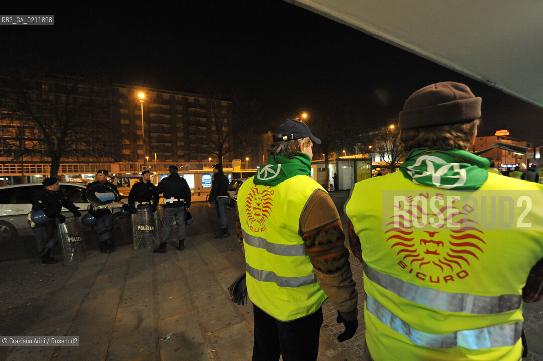PADUA 27/02/09 : PATROLS OF LEGA PARTY AGAINST THE CRIME IN THE TRAIN STATION ©Graziano Arici/Rosebud2 RONDA A PADOVA