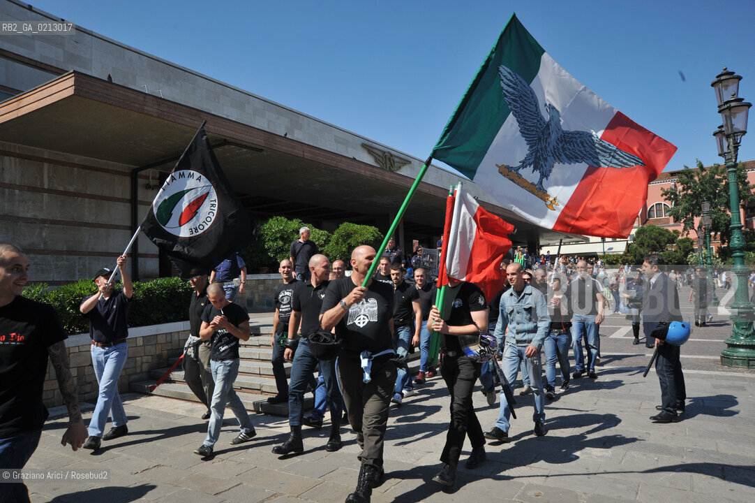 VENEZIA 30/05/09 - DEMONSTRATION OF THE PARTY MOVIMENTO SOCIALE FIAMMA TRICOLORE IN VENICE ©Graziano Arici/Rosebud2 FASCISTI FASCISMO DESTRA