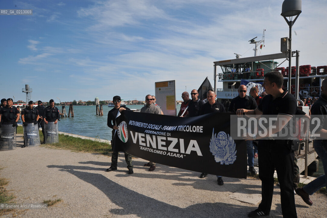 VENEZIA 30/05/09 - DEMONSTRATION OF THE PARTY MOVIMENTO SOCIALE FIAMMA TRICOLORE IN VENICE ©Graziano Arici/Rosebud2 FASCISTI FASCISMO DESTRA