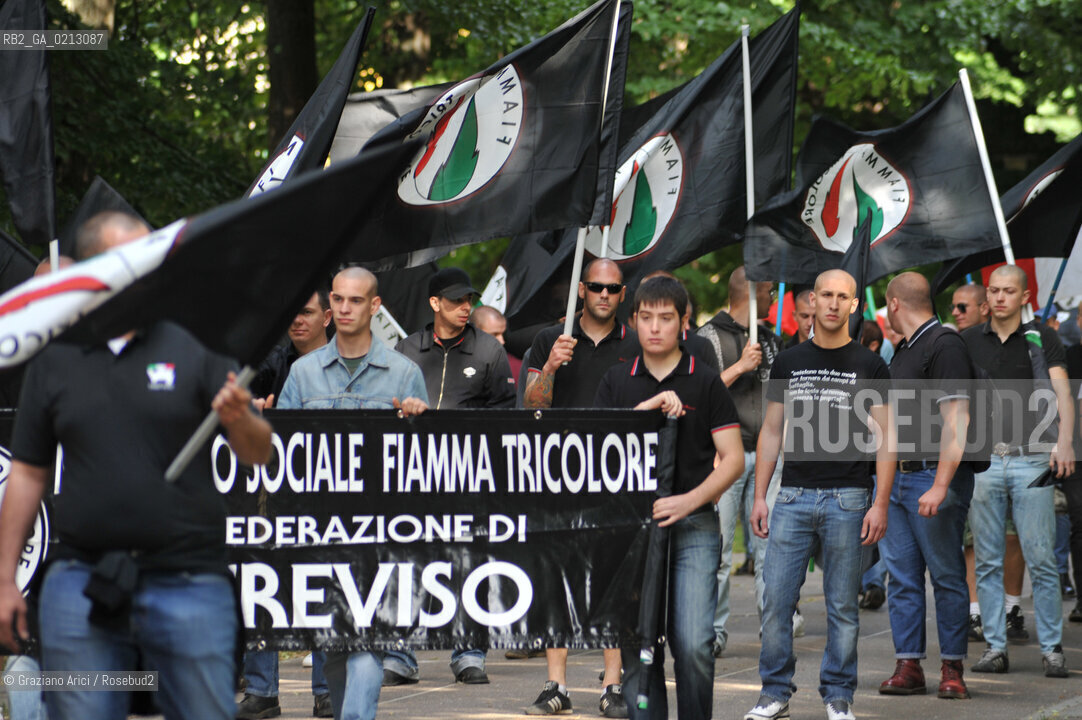 VENEZIA 30/05/09 - DEMONSTRATION OF THE PARTY MOVIMENTO SOCIALE FIAMMA TRICOLORE IN VENICE ©Graziano Arici/Rosebud2 FASCISTI FASCISMO DESTRA