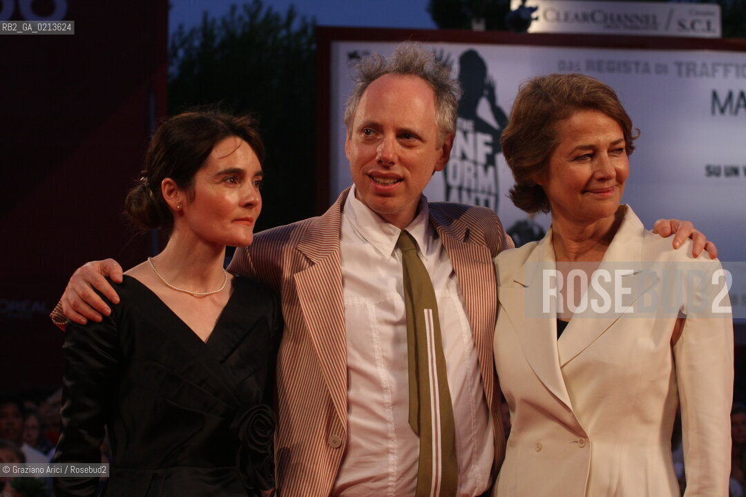 Italy, Venice - September 03, 2009.66th VENICE INTERNATIONAL FILM FESTIVAL - RED CARPET FILM: LIFE DURING WARTIME. LEFT TO RIGHT: .THE ACTRESS SHIRLEY HENDERSON, THE DIRECTOR TODD SOLONDZ AND CHARLOTTE RAMPLING