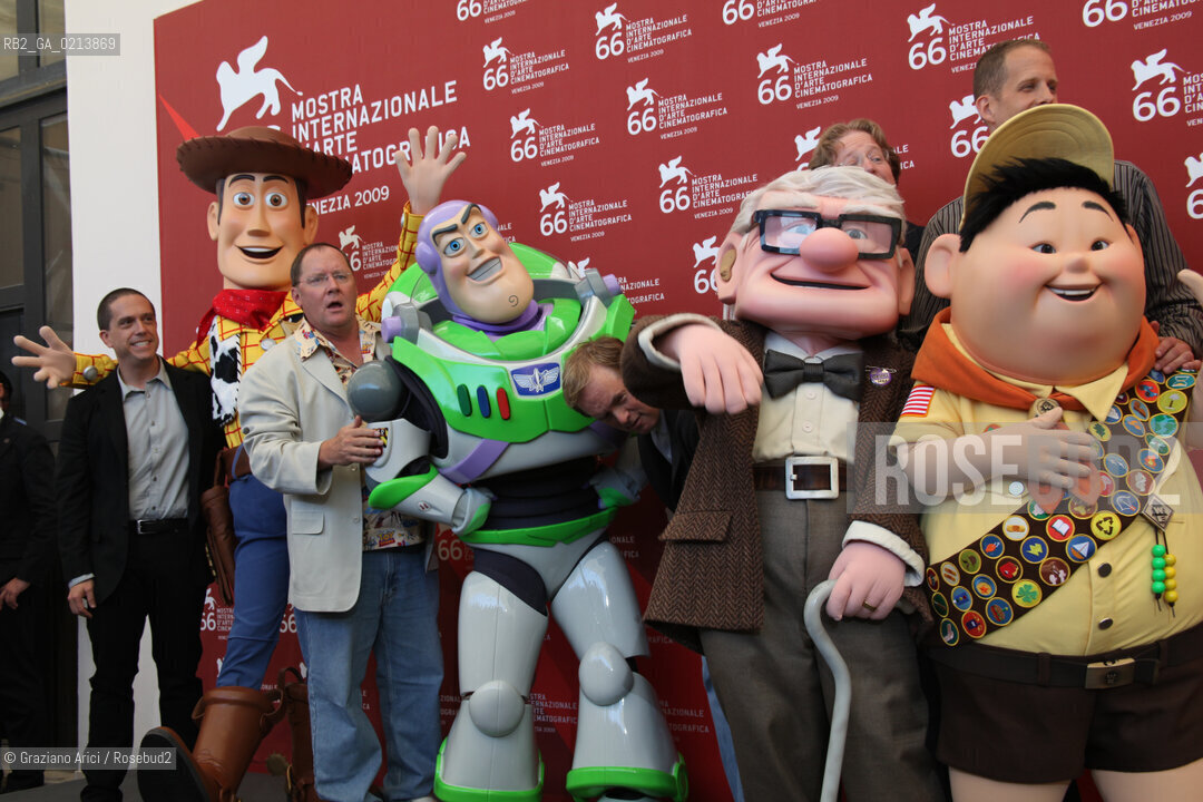 Italy, Venice - September 06th, 2009.66th VENICE INTERNATIONAL FILM FESTIVAL - RED CARPET OF THE FILM TOY STORY 2  GOLDEN LION FOR LIFETIME ACHIEVEMENT TO JOHN LASSETER .  ©Graziano Arici/Rosebud2 PIXAR WALT DISNEY