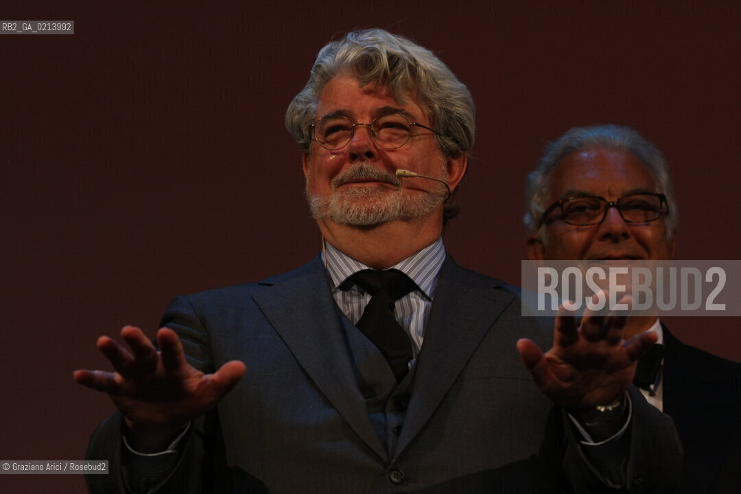 Italy, Venice - September 06th, 2009.66th VENICE INTERNATIONAL FILM FESTIVAL - .GOLDEN LION FOR LIFETIME ACHIEVEMENT TO JOHN LASSETER AND THE PIXAR DIRECTORS. .THE DIRECTOR GEORGE LUCAS AT THE CEREMONY