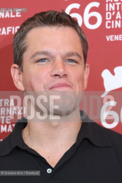 Italy, Venice - September 06th, 2009.66th VENICE INTERNATIONAL FILM FESTIVAL - FILM: THE INFORMANT! - THE ACTOR MATT DAMON.