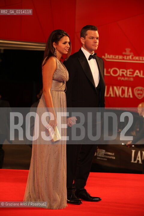 Italy, Venice - September 07th, 2009.66th VENICE INTERNATIONAL FILM FESTIVAL - RED CARPET FILM: THE INFORMANT! - THE ACTOR MATT DAMON WITH HIS WIFE LUCIANA BOZAN BARROSO