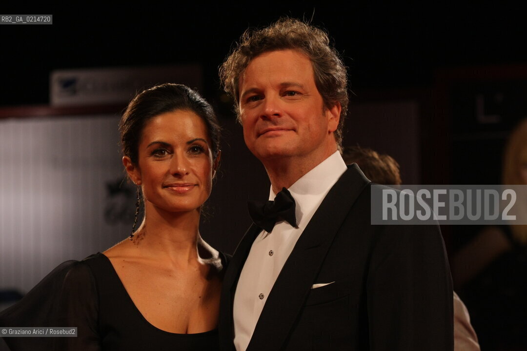 Italy, Venice - September 11th, 2009.66th VENICE INTERNATIONAL FILM FESTIVAL - RED CARPET FILM: A SINGLE MAN. THE ACTOR COLIN FIRTH WITH HIS WIFE LIVIA GIUGGIOLI. ©Graziano Arici/Rosebud2
