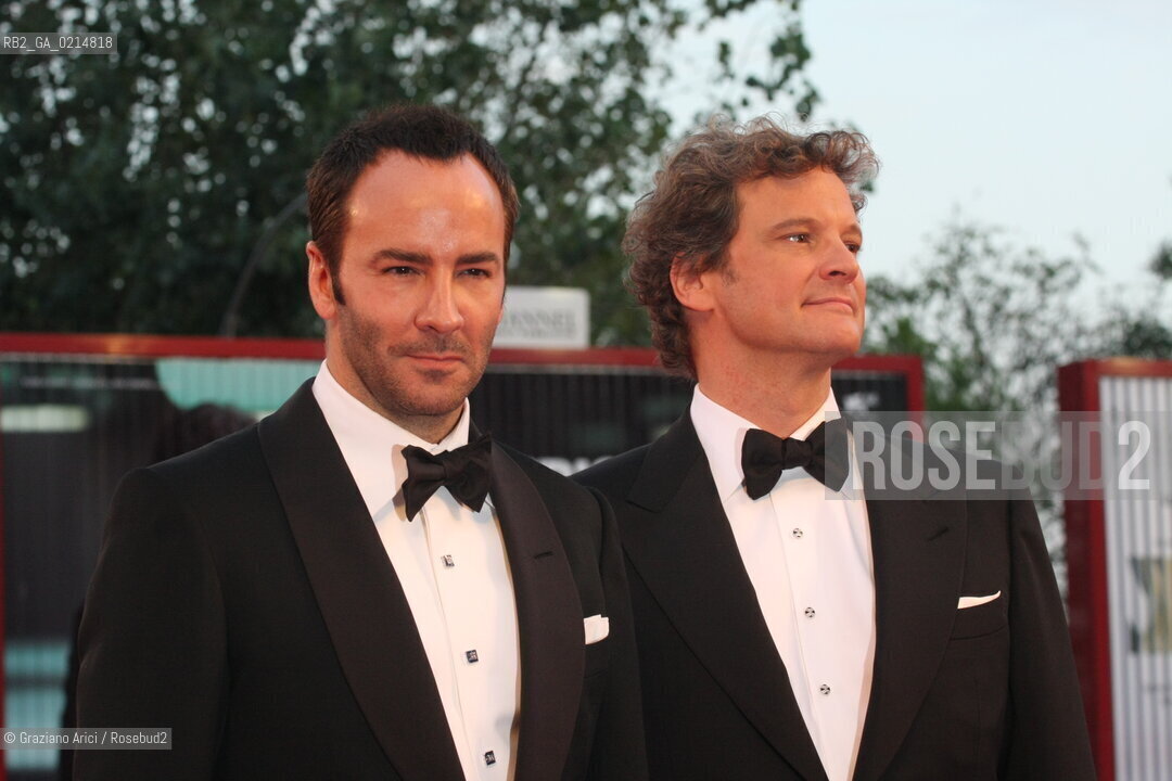 Italy, Venice - September 12th, 2009.66th VENICE INTERNATIONAL FILM FESTIVAL - CLOSING CEREMONY - RED CARPET OFFICIAL AWARDS - THE DIRECTOR OF A SINGLE MAN, TOM FORD WITH THE ACTOR COLIN FIRTH