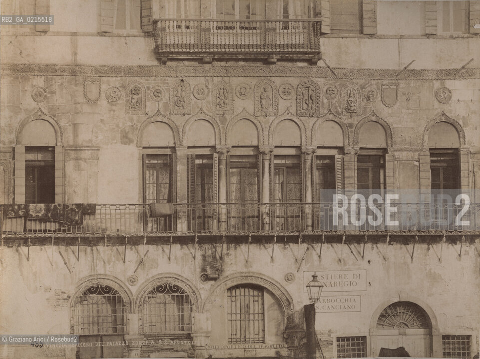 -VENEZIA, PALAZZO ZORZI, SENZA DATA. STAMPA ALLALBUMINA  INCOLLATA SU CARTONCINO, CM 26X19,7 ©ARCHIVIO Graziano Arici/Rosebud2  , FOTOANTICHE.-VENICE, ZORZI S BUILDING, UNDATED. ALBUMEN PHOTOGRAPH MOUNTED ON CARDBOARD,  CM 26X19,7 ©Graziano Arici / rosebud2