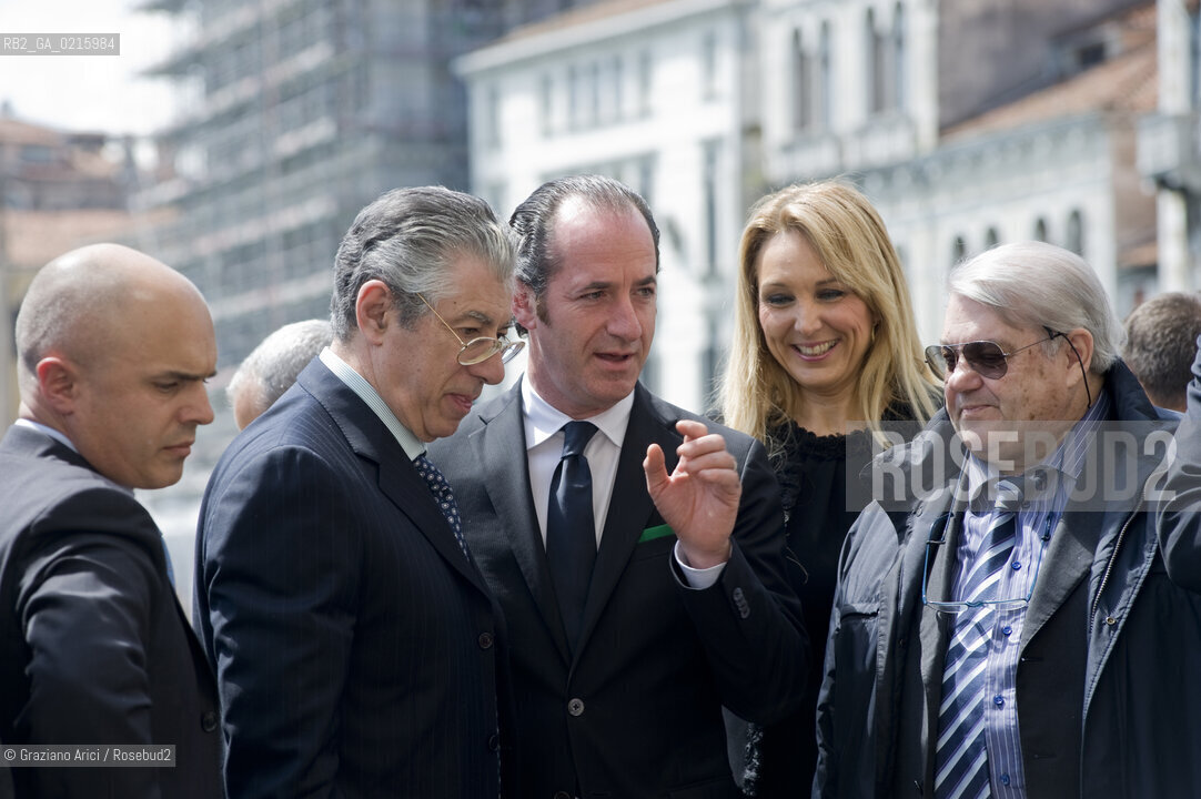 Venice 17/5/10 - The minister for the Reform Umberto Bossi, visiting Venice, with the Veneto Governor Luca Zaia, the Under-minister Francesca Martini and the Treviso Major Gian Paolo Gobbo politica Lega  ©Graziano Arici/Rosebud2