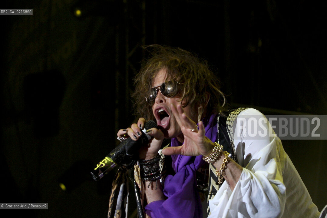 03/07/10 Mestre Parco S.Giuliano (Venice) - Heineken Jammin Festival : The rock group The Aerosmith : Steven Tyler musica rock ©Graziano Arici/Rosebud2