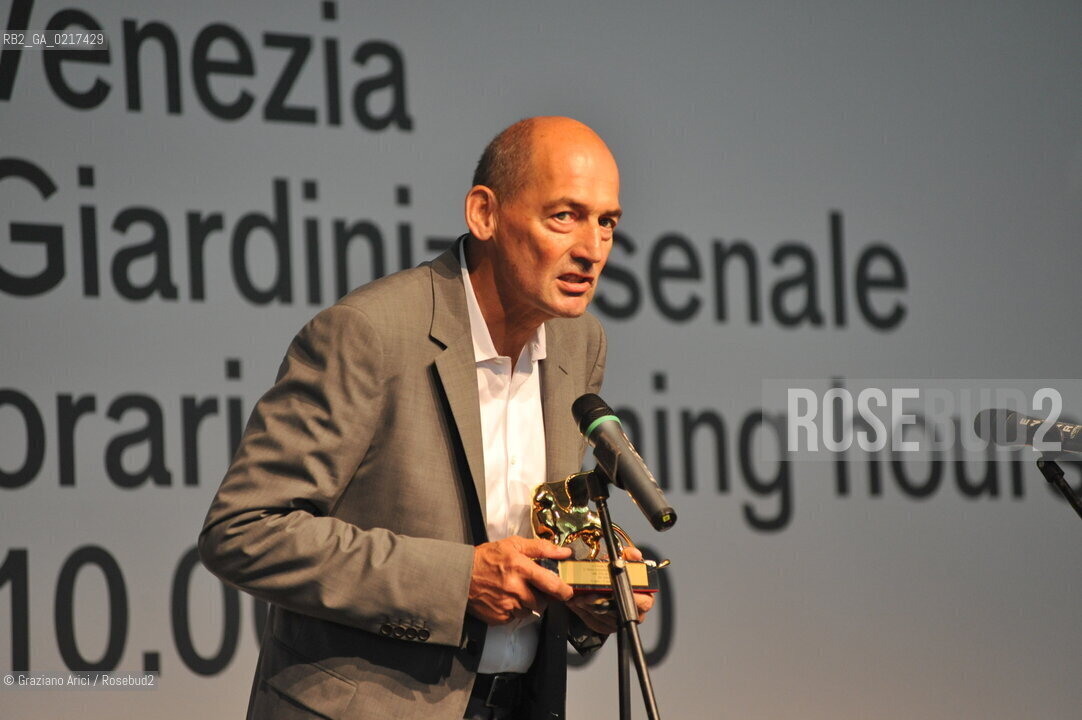 Venice 26/08/2010 -  12 Architecture Biennale: Palazzo delle Esposizioni - The architect Rem Koolhaas, La Biennale Golden Lion for Lifetime Achievement  -  Architettura architetti giardini leone oro carriera ©Graziano Arici/Rosebud2