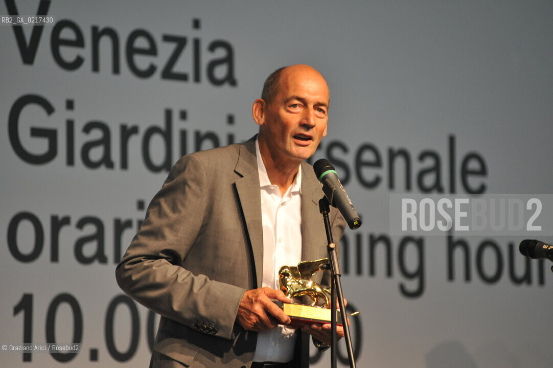 Venice 26/08/2010 -  12 Architecture Biennale: Palazzo delle Esposizioni - The architect Rem Koolhaas, La Biennale Golden Lion for Lifetime Achievement  -  Architettura architetti giardini leone oro carriera ©Graziano Arici/Rosebud2