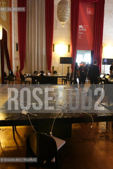 67th Venice International Film Festival - Venice September 3, 2010 - Press room closed for water damage during a big storm