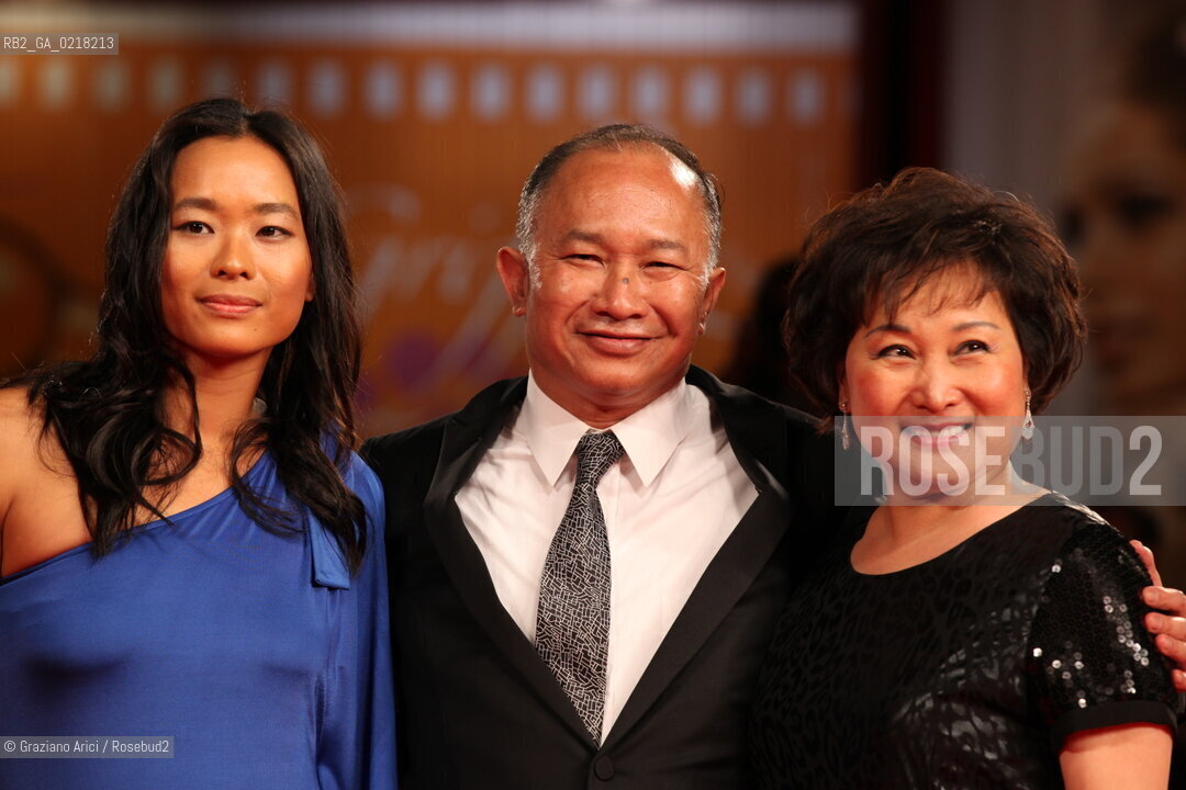 67th Venice International Film Festival - Venice September 3, 2010 - Red Carpet of the film Jianyu (Reign of Assassins) And The Golden Lion For Lifetime Achievement to John Woo. The director John Woo with actress Angeles Woo and his wife Annie Woo