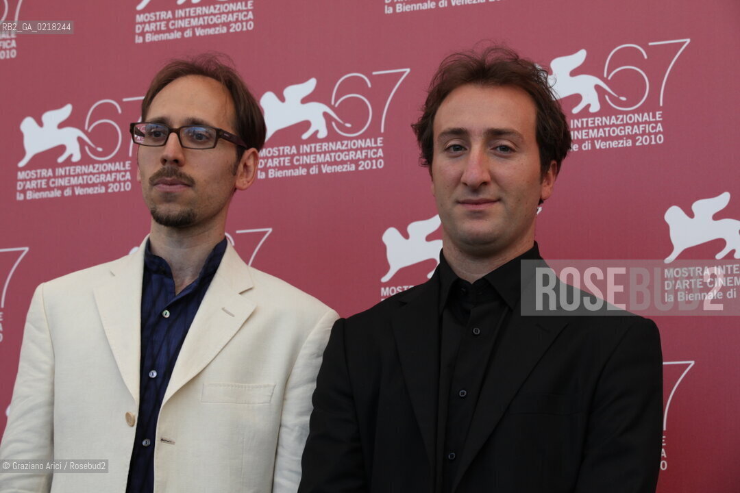 67th Venice International Film Festival - Venice September 4, 2010 - Photocall of the film Tarda Estate - The directors Antonio Di Trapani (right) and Marco De Angelis