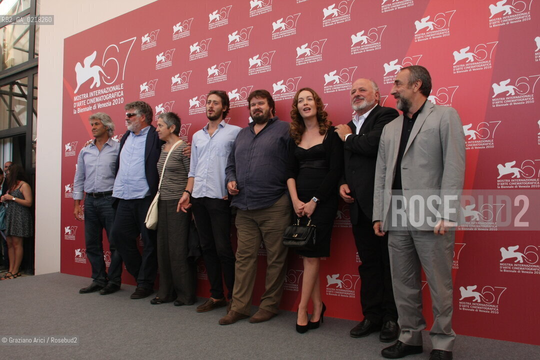 67th Venice International Film Festival - Venice September 4, 2010 - Photocall of the film La Passione - The director Carlo Mazzacurati with the cast