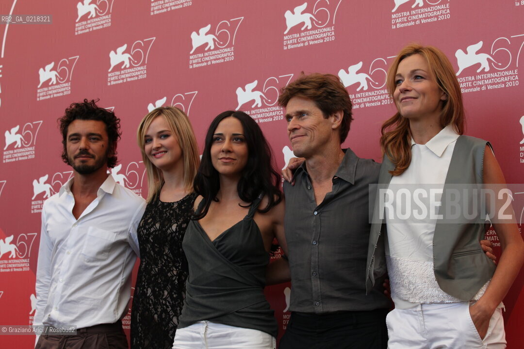 67th Venice International Film Festival - Venice September 4, 2010 - Photocall of the film A Woman - The director Giada Colagrande with the actors Willem Dafoe, Michele Venitucci and the actress Stefania Rocca