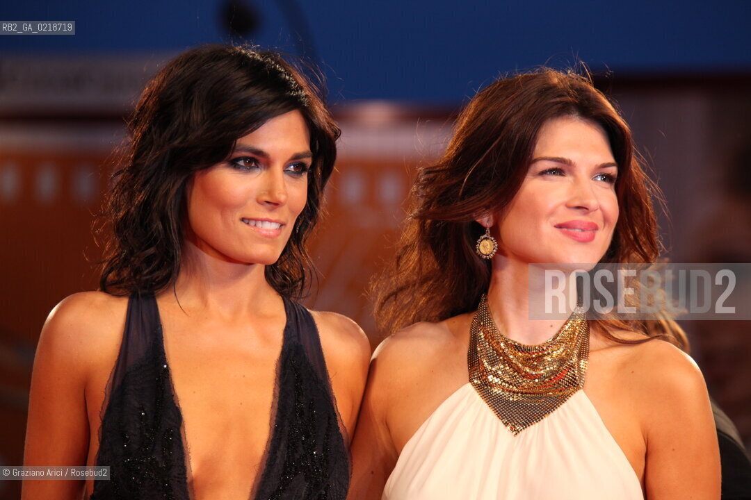 67th Venice International Film Festival - Venice September 5, 2010 - Red Carpet of the film Vallanzasca - Gli Angeli Del Male - Monica Barladeanu, actress (left), and Valeria Solarino.