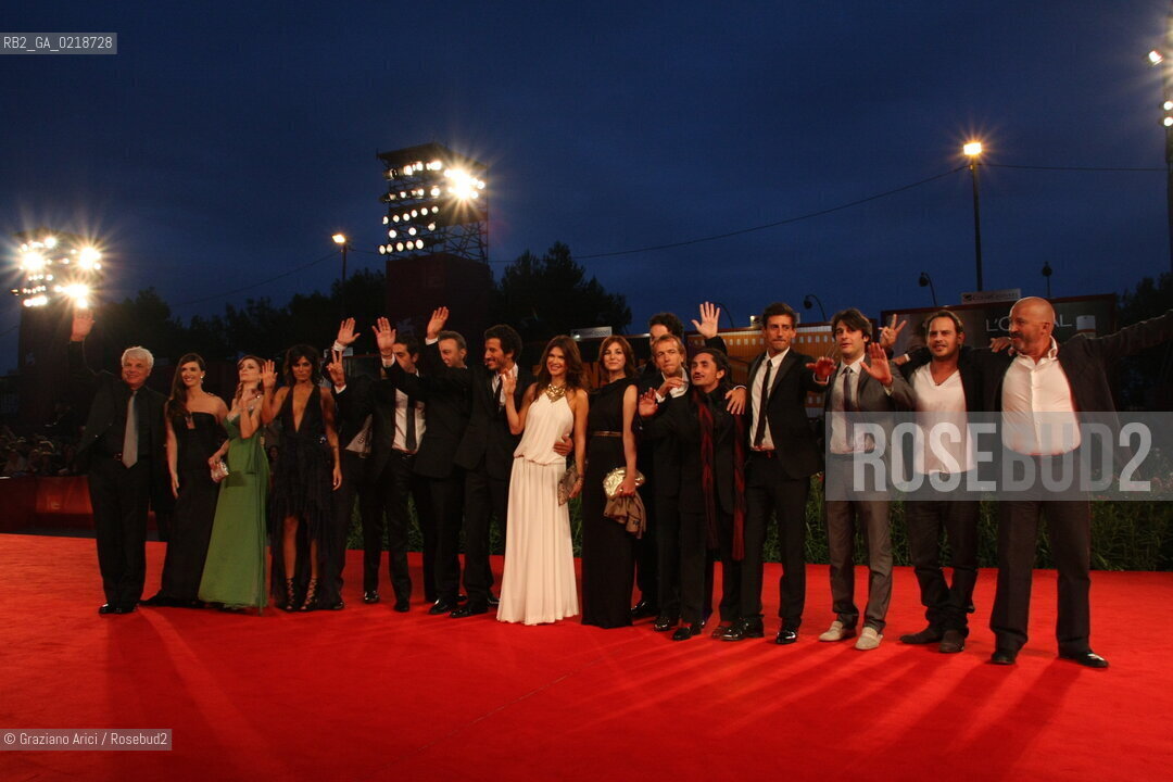 67th Venice International Film Festival - Venice September 5, 2010 - Red Carpet of the film Vallanzasca - Gli Angeli Del Male - The director Michele Placido with the cast
