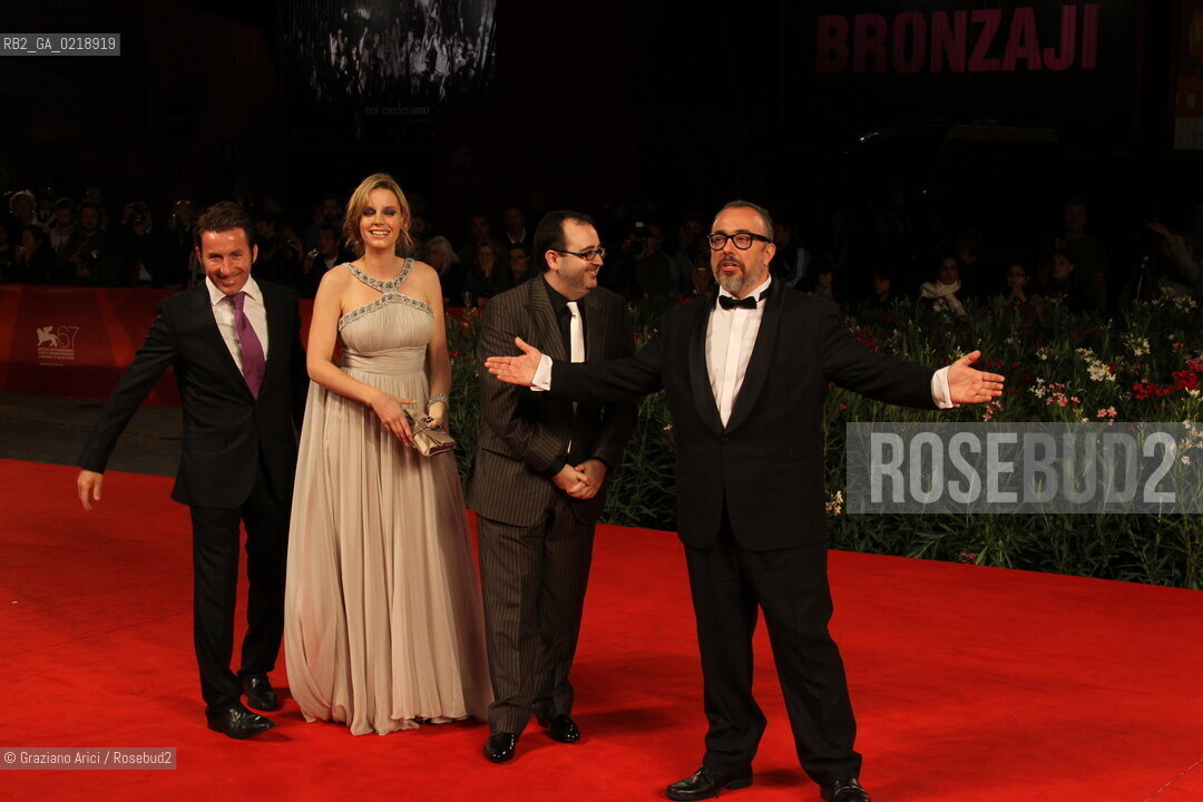 67th Venice International Film Festival - Venice September 7, 2010 - Red Carpet of the film Balada Triste De Trompeta - (L-R) Actor Antonio de la Torre, actress Carolina Bang, actor Carlos Areces and director Alex de la Iglesia