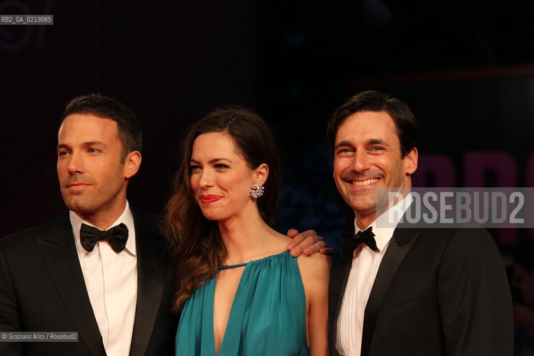 67th Venice International Film Festival - Venice September 8, 2010 - Red Carpet of the film The Town - (L-R) The director Ben Affleck, actress Rebecca Hall, actor Jon Hamm