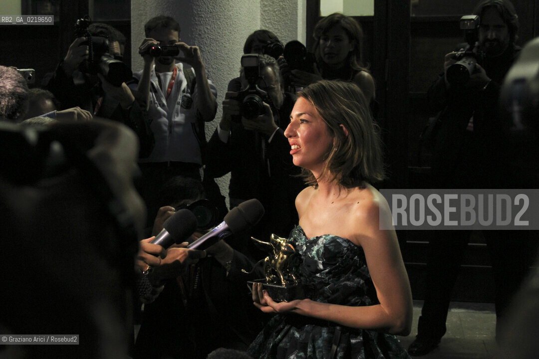 67th Venice International Film Festival - Venice September 11, 2010 - The Awards at the 67th Venice Film Festival - Golden Lion for Best Film: Somewhere by Sofia Coppola (USA)