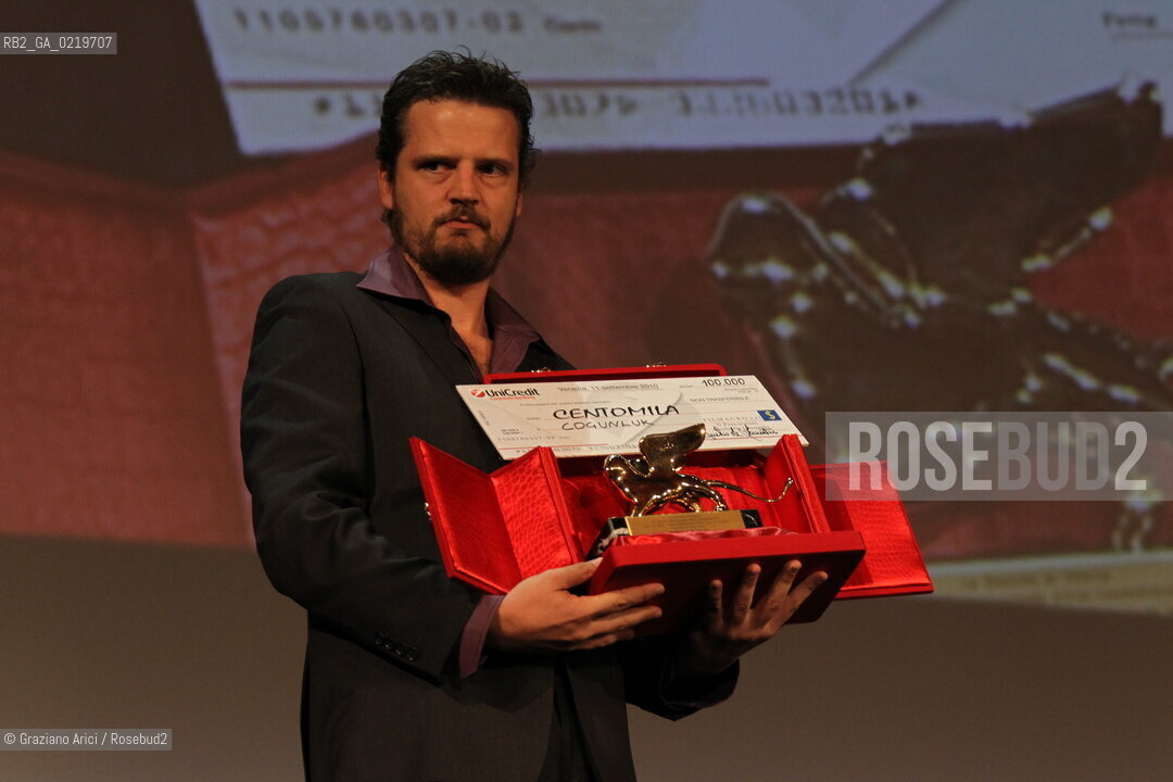 67th Venice International Film Festival - Venice September 11, 2010 - The Awards at the 67th Venice Film Festival - Lion of the Future - Luigi De Laurentis Venice Award for a Debut Film: Cogunluk (Majority) by Seren Yuce