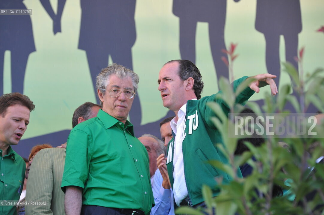 Venice 12/09/10 - Festa dei popoli Padani : The Veneto Region Governor Luca Zaia with Umberto Bossi Lega Nord @ Graziano Arici