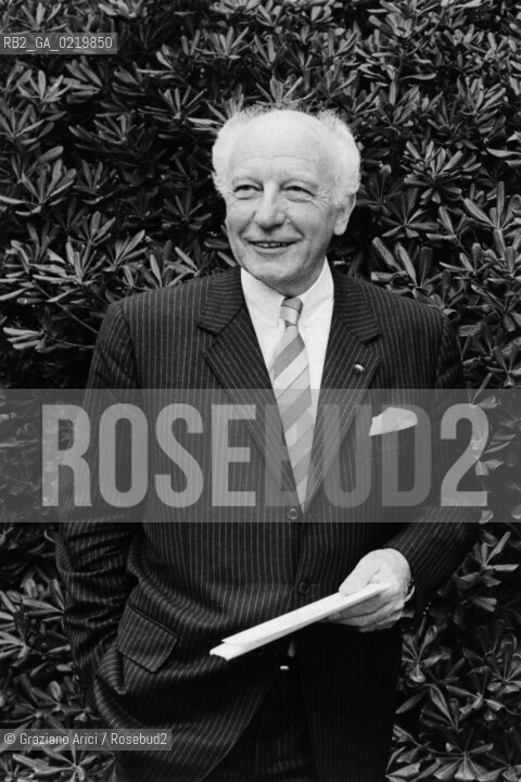 -VENEZIA,1985. RITRATTO DELLEX PRESIDENTE DELLA REPUBBLICA FEDERALE TEDESCA WALTER SCHEEL. POLITICA, PRESIDENTE, FEDERALISMO, RITRATTO GERMANIA .-VENICE,1985. PORTRAIT OF WALTER SCHEEL,  EX-PRESIDENT OF THE FEDERAL GERMAN REPUBLIC ©Graziano Arici/Rosebud2