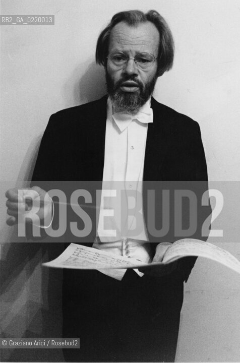 -VENEZIA,1991. RITRATTO DEL DIRETTORE DORCHESTRA FRIEDRICH CERHA. MUSICA,DIRETTORE,ORCHESTRA, RITRATTO .-VENICE,1991.PORTRAIT OF THE  CONDUCTOR FRIEDRICH CERHA ©Graziano Arici/Rosebud2