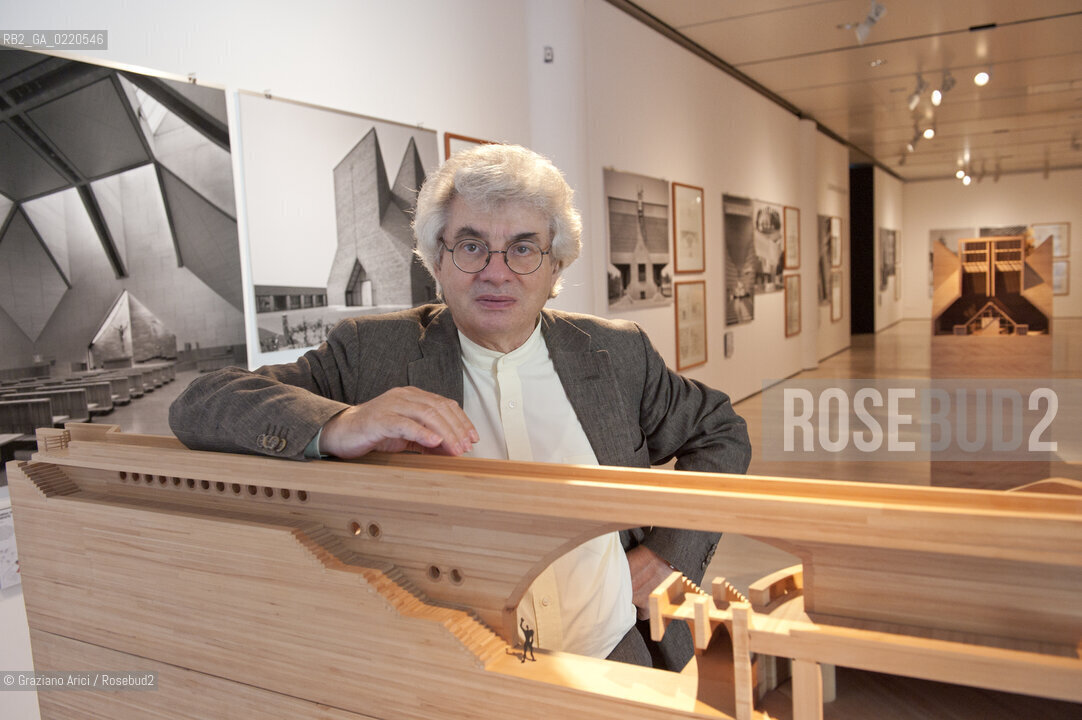 Rovereto 23/09/10 - The swiss architect Mario Botta in his Mart Museum during his exposition Mario Botta. Architecture 1960-2010 - architetto architettura ©Graziano Arici/Rosebud2