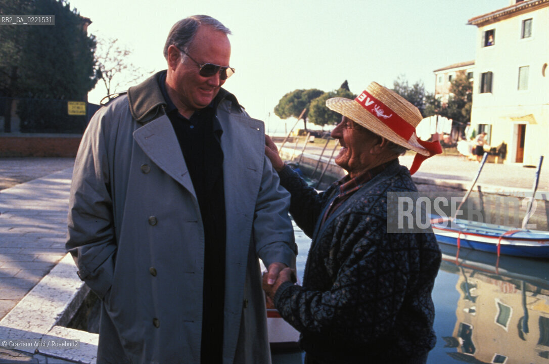 - Venezia, 1995.The general Norman Schwarzkopf, commander of Usa Army during the war Usa-Iraq (Desert-Storm), during the visit in Venice..- Venice, 1995. Il generale Norman Schwarzkopf, comandante dellesercito americano durante la guerra Usa-Iraq (Desert-Storm), in visita a Burano. Politica generale esercito comandante guerra ©Graziano Arici/Rosebud2
