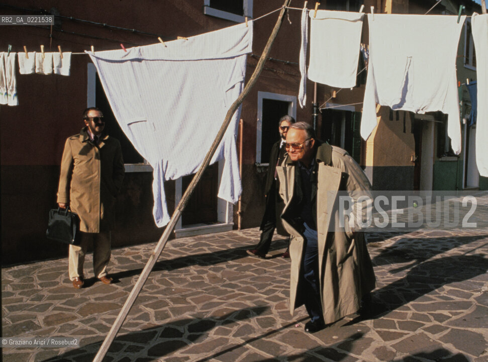-Venice, 1995. The Gernale Norman Schwarzkopf, commander of the USA Army during the war Usa-Iraq (Desert- Storm), during the visit in Venice..- Venezia,1995. Il generale Norman Schwarzkopf, comandante dellesercito americano durante la guerra USA-Iraq (Desert-Storm), in visita a Venezia. Politica Guerra generale esercito  ©Graziano Arici/Rosebud2