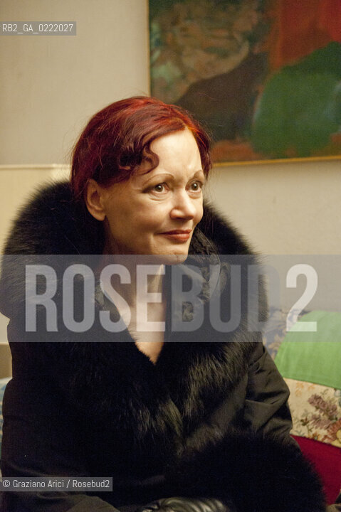 Pieve di Soligo (TV) 14/1/02/11 - In St Valentinès Day, the poet Patrizia Valduga, in Pieve di Soligo to present his book Poeti innamorati about poetry and love, meet the poet Andrea Zanzotto at home letteratura poesia ©Graziano Arici/Rosebud2