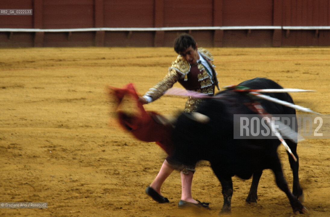Siviglia, (Spagna),1980.La corrida allarena.Geo corrida toro torero.Seville,(Spain),1980.The bullfight ©Graziano Arici/Rosebud2