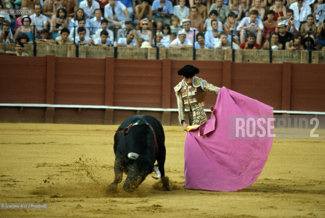 Siviglia, (Spagna),1980.La corrida allarena.Geo corrida toro torero.Seville,(Spain),1980.The bullfight ©Graziano Arici/Rosebud2