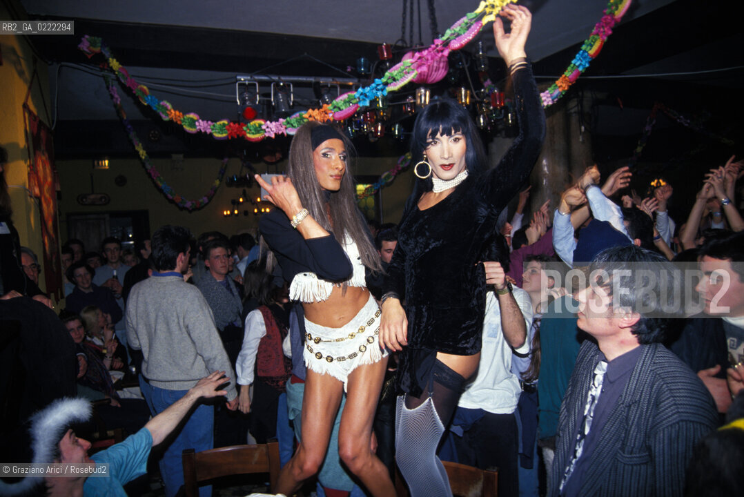 Venezia, 1994.Carnevale. Ballo della stampa a Palazzo Malipiero organizzato da Bruno Tosi. Carnevale Festa Stampa.Venice, 1994. Carnival of Venice. Press Party in the Palazzo Malipiero ©Graziano Arici/Rosebud2