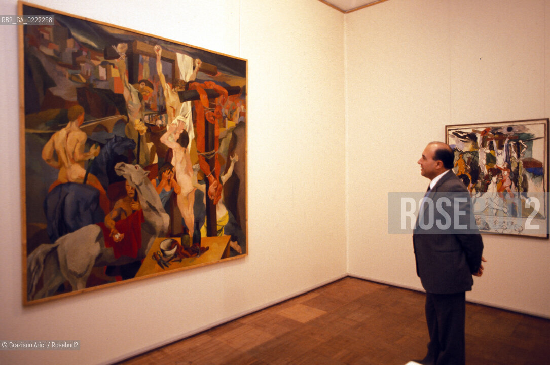 Venezia,1984.Mostra del pittore Renato Guttuso.ARTE mostra pittore pittura quadri.Venice,1984. Art exhibition of the painter Renato Guttuso ©Graziano Arici/Rosebud2  astga ©Graziano Arici/Rosebud2