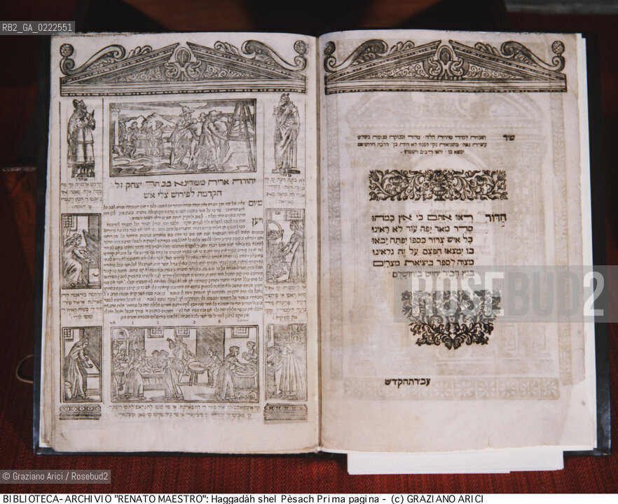 Nome:..HAGGADÀH SHEL PESACH (RITO PASQUALE) RITO ITALIANO / PRIMA PAGINA  ....Localizzazione:..VENEZIA / CANNAREGIO / CAMPO DEL GHETTO NOVO / BIBLIOTECA-ARCHIVIO RENATO MAESTRO..VENICE / CANNAREGIO / CAMPO GHETTO NOVO / THE LIBRARY-ARCHIVES RENATO MAESTRO..Soggetto:..HAGGADÀH SHEL PESACH (RITO PASQUALE) RITO ITALIANO / PRIMA PAGINA  ..HAGGADÀH SHEL PESACH  (PASSOVER RITE)  ITALIAN RITE / THE FIRST PAGE  ..Cronologia:..SEC. XVIII PRIMO QUARTO / 1716  ..XVIIIth CENTURY / 1716  ..Autore:......Stile:......Editori Stampatori:..BRAGADIN EDITORE, VENEZIA  ..BRAGADIN, PUBLISHER, VENICE  ..Committenza:......Materia e Tecnica:......Collocazione:......Note:......Riproduzione Fotografica:..Graziano Arici/Rosebud2  ....Copyright:..BIBLIOTECA-ARCHIVIO RENATO MAESTRO/   ....Data:..1994....Costo:..A....Key:..RITI LIBRI  ..RITES  BOOKS ..