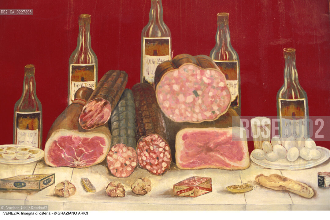 Localizzazione:..VENEZIA / S. MARCO..Oggetto:..Soggetto:..INSEGNA DI OSTERIA / SALUMI..Cronologia: ....Definizione Culturale:..   Autore:....   Stile:..   Editori/Stampatori:..   Committenza:..Materia e Tecnica:....Collocazione:..Note:..BAR CAFFE OSTERIE..Riproduzione Fotografica:..Copyright:..Graziano Arici/Rosebud2 .Data:..1990..Costo:..A