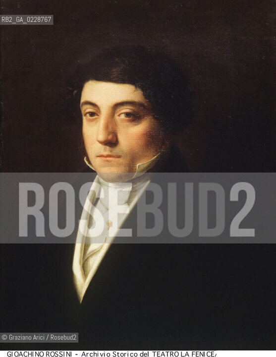 Nome: ..ROSSINI GIOACHINO..Descrizione: ..MUSICA CLASSICA COMPOSITORE / QUADRO RITRATTO..Credit:..ARCHIVIO STORICO DEL TEATRO LA FENICE/..Costo: ..A..Nazione: ..ITALIA..Città:..VENEZIA..Data: ..1987....La cessione dei diritti di questa immagine si intende per quanto di nostra competenza. Non comprende invece le eventuali spese  relative a diritti che potranno essere richiesti dagli Enti o persone fisiche cui appartengono eventualmente i soggetti  ripresi. Tali costi, ove necessari, e l’espletamento di qualsivoglia pratica di richiesta di concessione del permesso di pubblicazione sono esclusivamente a carico e a cura del soggetto acquirente di questa immagine.