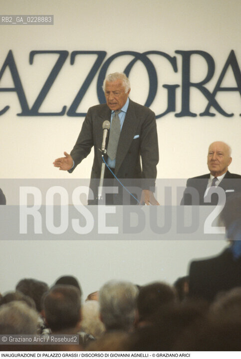 Nome: ..PALAZZO GRASSI..Descrizione: ..INAUGURAZIONE DI PALAZZO GRASSI / DISCORSO DEL PRESIDENTE DELLA FIAT GIOVANNI AGNELLI..Credit: ..Graziano Arici/Rosebud2 ...Nazione: ..ITALIA..Città: ....Data: ..1986