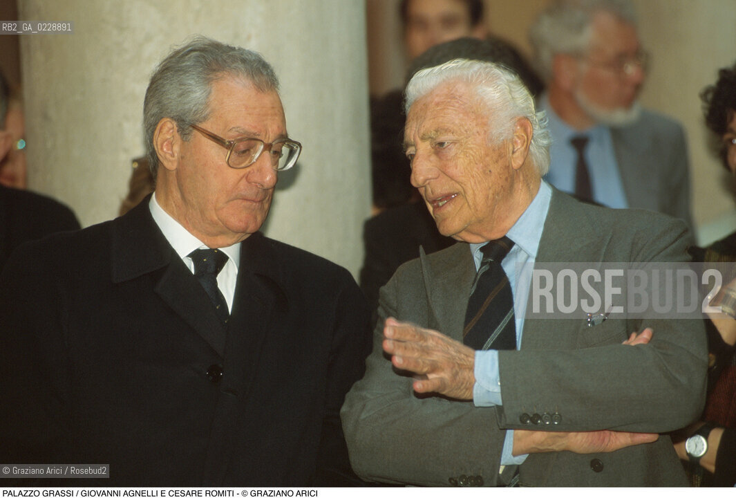 Nome: ..PALAZZO GRASSI..Descrizione: ..IL PRESIDENTE DELLA FIAT GIOVANNI AGNELLI CON LAMMINISTRATORE DELEGATO DELLA FIAT CESARE ROMITI..Credit: ..Graziano Arici/Rosebud2 ...Nazione: ..ITALIA..Città: ....Data: ..1996