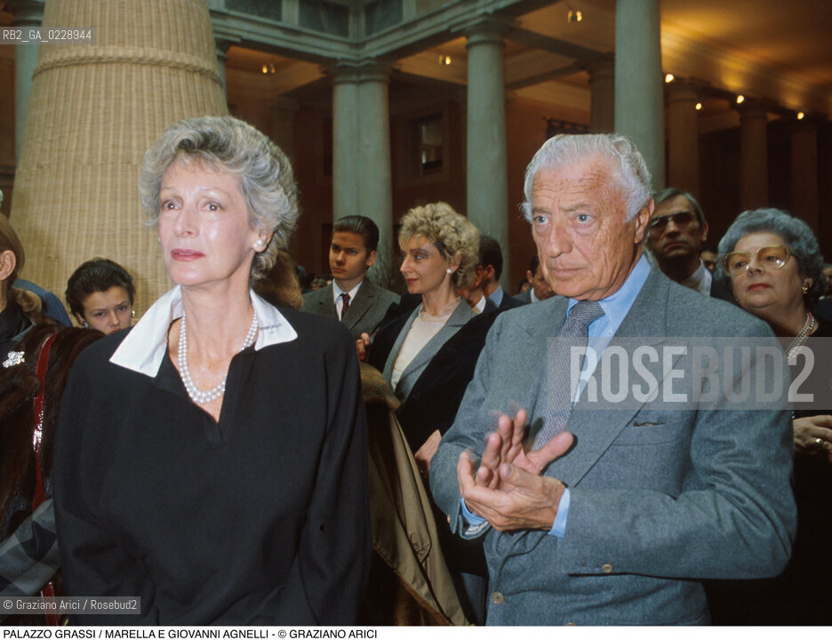 Nome: ..PALAZZO GRASSI..Descrizione: ..IL PRESIDENTE DELLA FIAT GIOVANNI AGNELLI CON LA MOGLIE MARELLA..Credit: ..Graziano Arici/Rosebud2 ...Nazione: ..ITALIA..Città: ....Data: ..1996