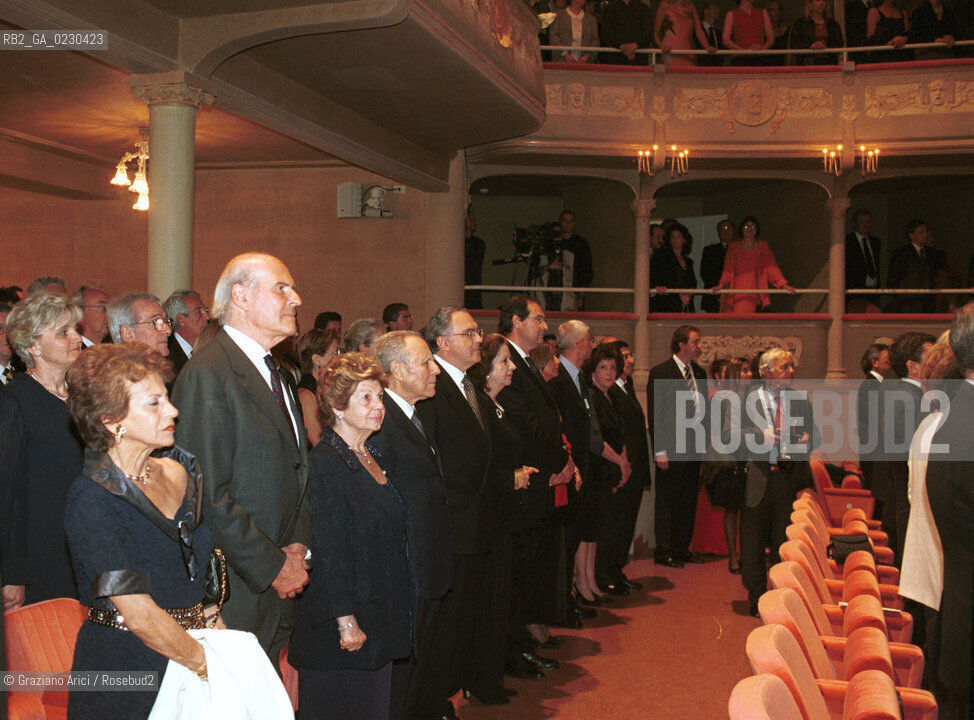 VENEZIA - 23/05/01 - INAUGURAZIONE DEL TEATRO MALIBRAN: UMBERTO VERONESI. FRANCA CIAMPI, IL PRESIDENTE CIAMPI - ©Graziano Arici/Rosebud2