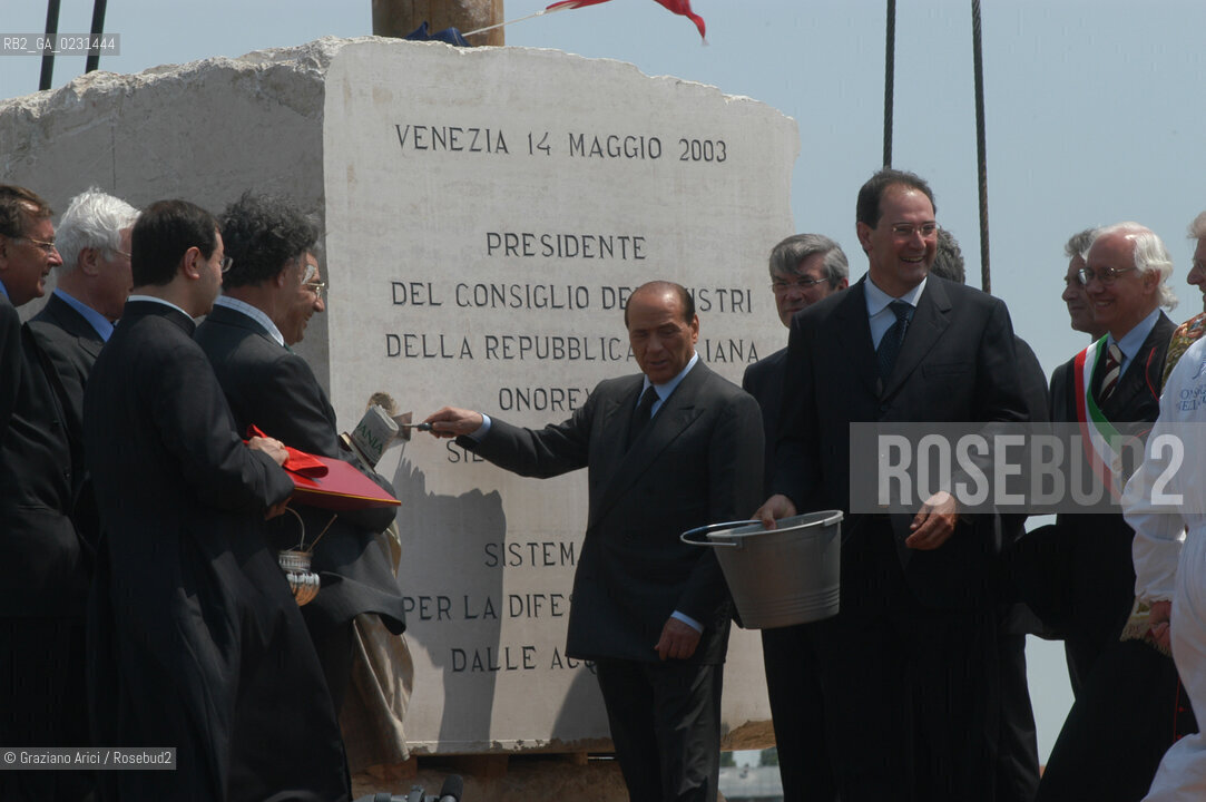 VENEZIA 14/05/03 - CERIMONIA DI INIZIO LAVORI SISTEMA MOSE PER LA DIFESA DI VENEZIA DALLE ACQUE ALTE ©Graziano Arici/Rosebud2 / DIGA