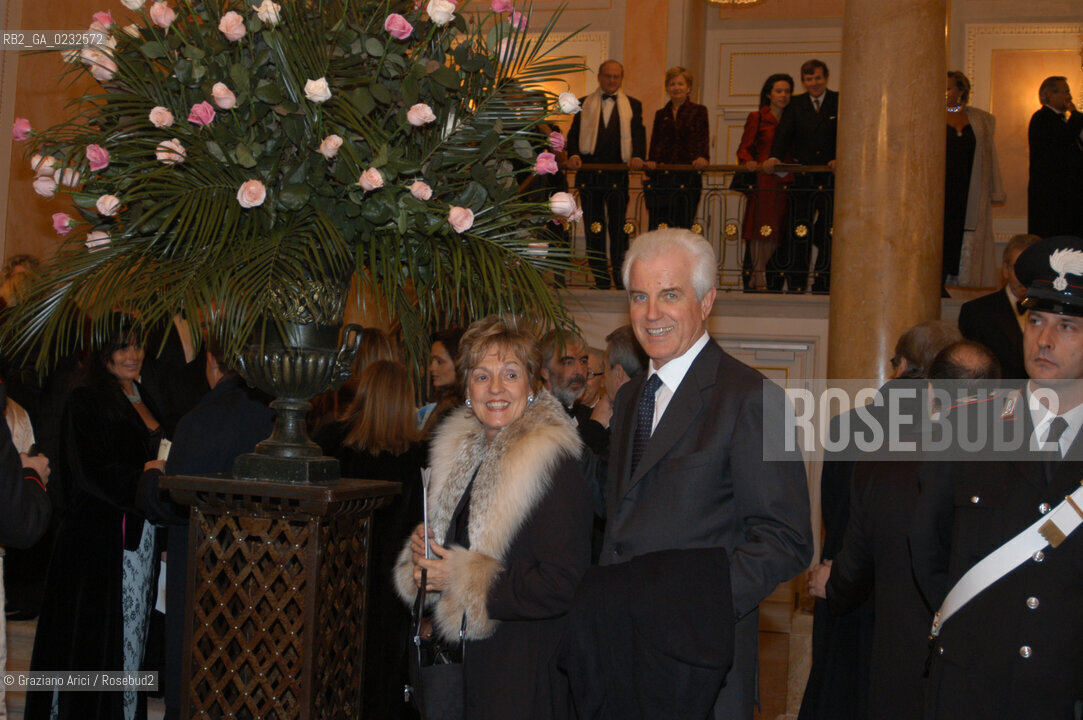 VENEZIA 14/12/03 - INAUGURAZIONE DEL GRAN TEATRO LA FENICE LIMPRENDITORE GILBERTO BENETTON CON LA MOGLIE ©Graziano Arici/Rosebud2