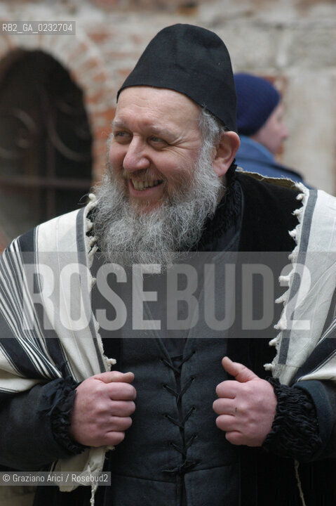 VENEZIA GHETTO DI VENEZIA IL RABBINO CAPO ELIA RICHETTI VESTITO CON UN COSTUME DEL 500 PER UN FILM © 2004 Graziano Arici/Rosebud2 EBREI