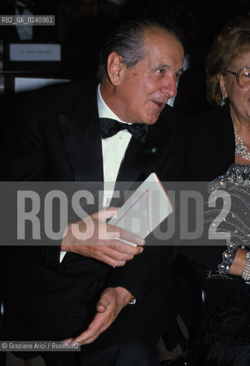 -Venezia,1990. Luigi Lucchini, imprenditore, e la moglie. Economia imprenditore ritratto   .-Venice,1990.Luigi Lucchini, entrepreneur, and his wife ©Graziano Arici/Rosebud2